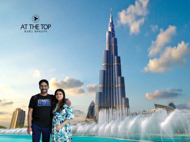 At the TOP Burj Khalifa - Kesav and Paru